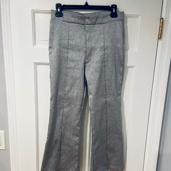 Weissman  Metallic Silver Dance Costume 2-Piece Suit (Blazer & Pants) - Picture 11 of 15